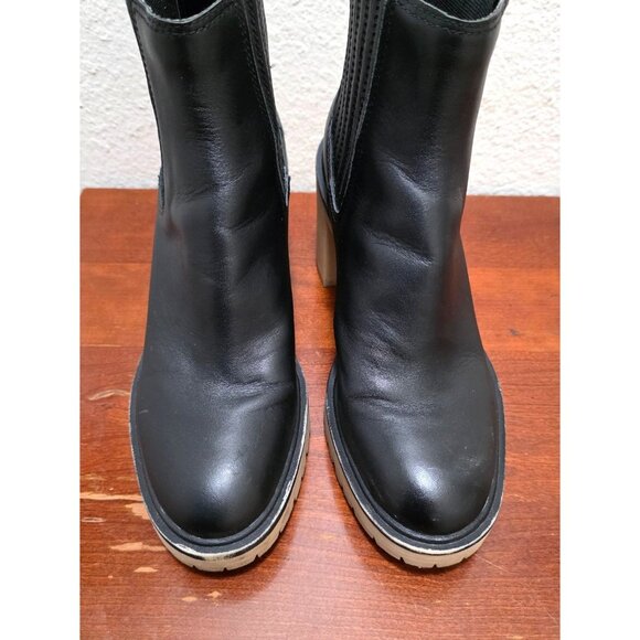 Dolce Vita Black Heeled Ankle Boots Elastic Side Panels Women's Size 8 - Picture 2 of 8
